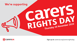 Image displaying the message "We're supporting carers rights day"