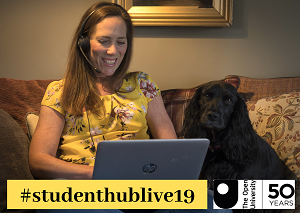 Student Hub Live with dog 