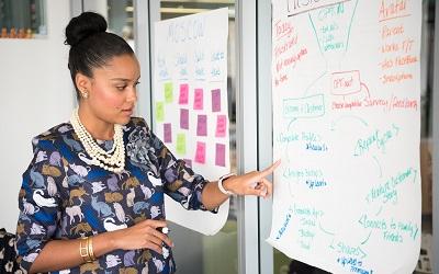 Photo by Christina @ wocintechchat.com - business woman capturing ideas on a giant piece of paper
