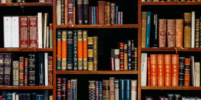 books on bookshelf