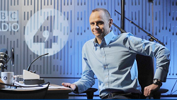 Image of Evan Davis in BBC Radio 4 studio 
