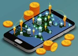 Illustration phone and money
