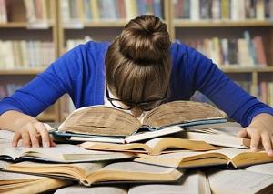 Image of girls overloaded with work
