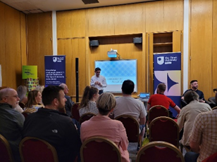 Audience discussion during event