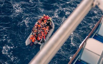 People on small boat